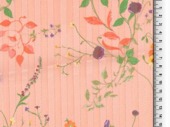 Chiffon Blumen rosa/gold 