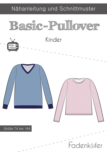 Papierschnittmuster Basic-Pullover Kinder 